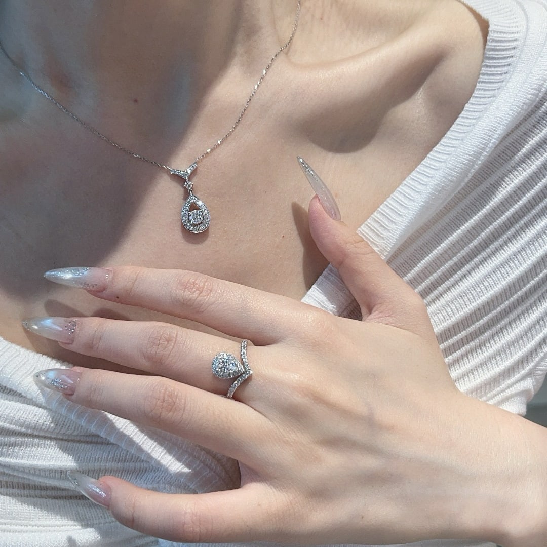 14k Gold 1.80 Ct Natural H Diamond Jewelry Set - 4