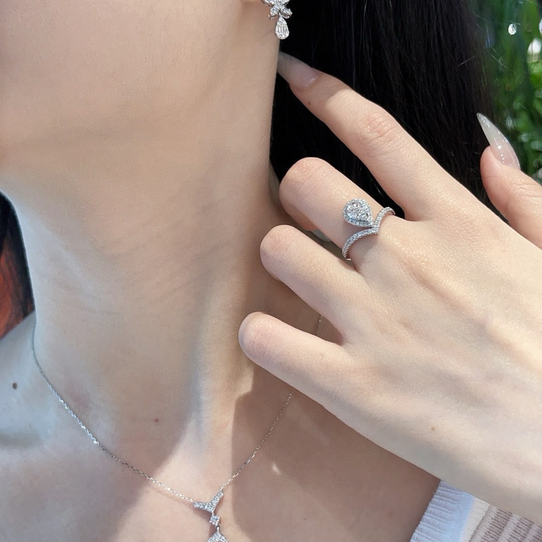 14k Gold 1.80 Ct Natural H Diamond Jewelry Set - 5