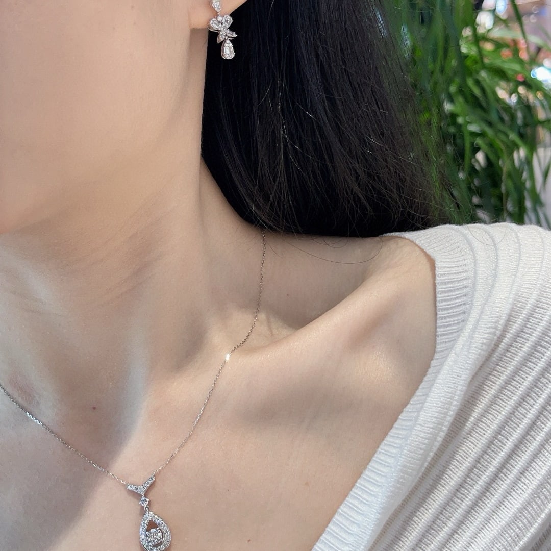 14k Gold 1.80 Ct Natural H Diamond Jewelry Set - 6