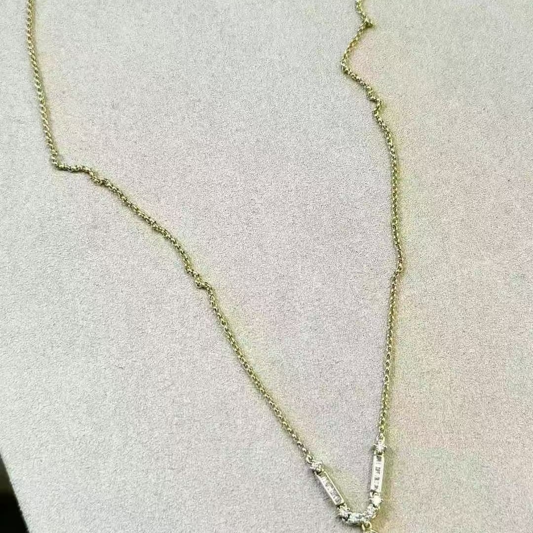 14k Gold 8.14 Ctw Natural Tanzanite & Diamond Necklace - 4