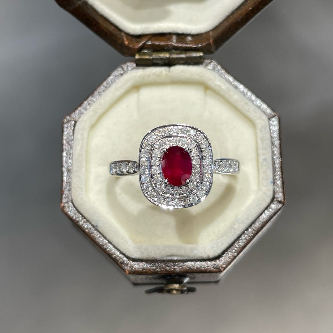 14k Gold 0.45 Ct Natural Ruby & Diamond Ring - 2