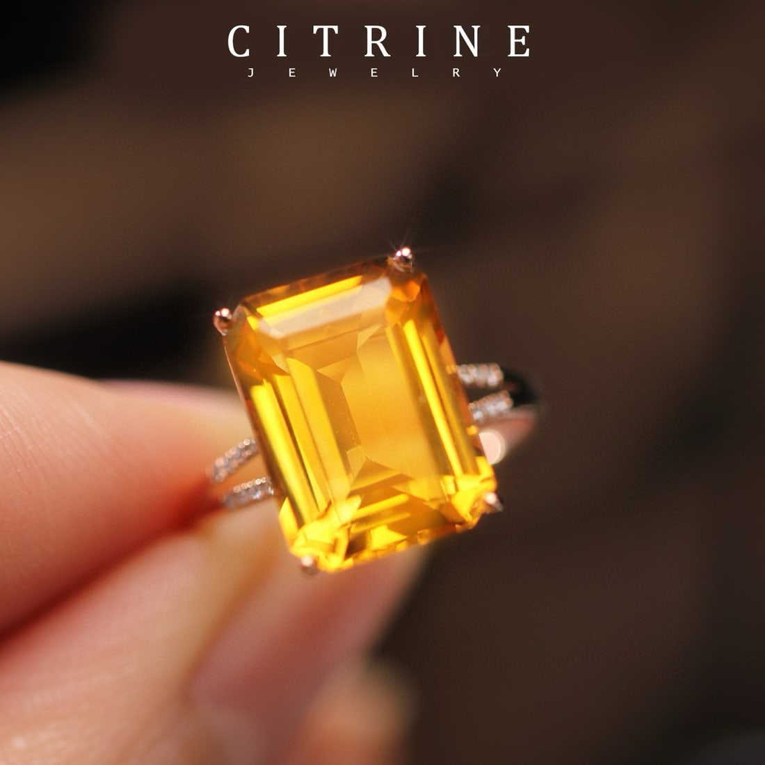 14k Gold 6.91 Ctw Natural Citrine & Diamond Ring: Ref:231065021 // gold content:14k gold // ring size:7. 25us // // main gemstone:citrine // shape:octagonal // carat weight:6. 85ct // color:yellow // treatment:natural // // adjacent gemstone 2 :