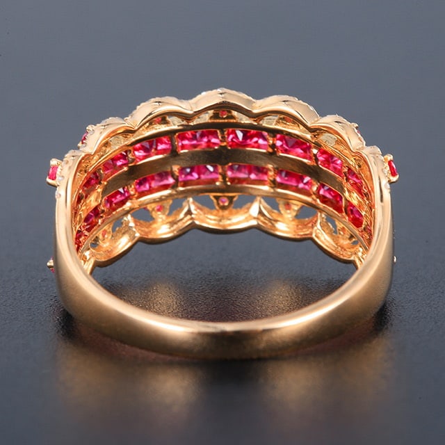 14k Gold 1.28 Ctw Natural Ruby & Diamond Ring - 4