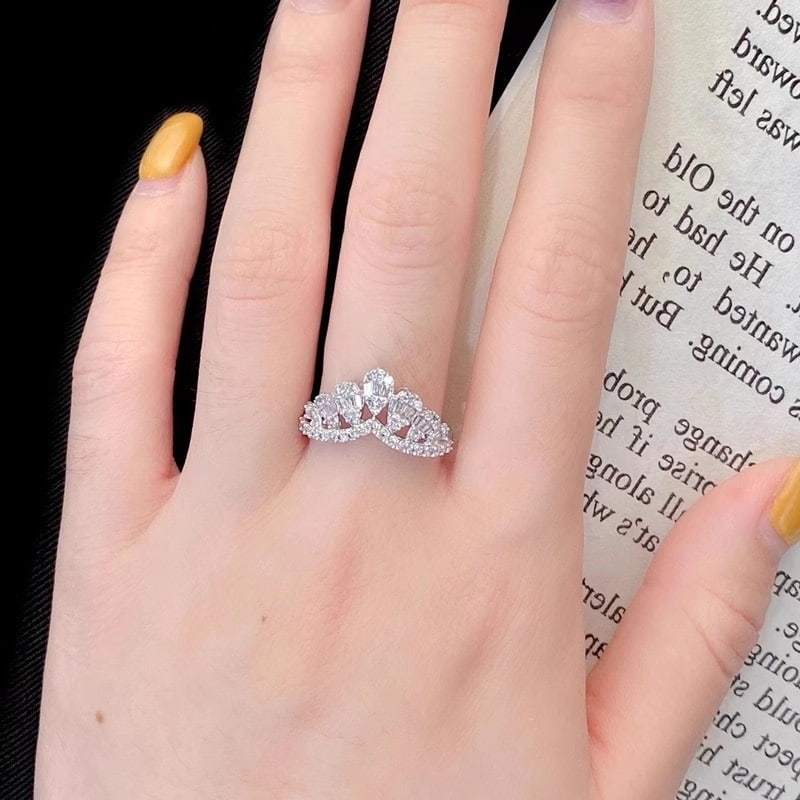 14k Gold 0.5 Ct Natural H Diamond Ring - 4