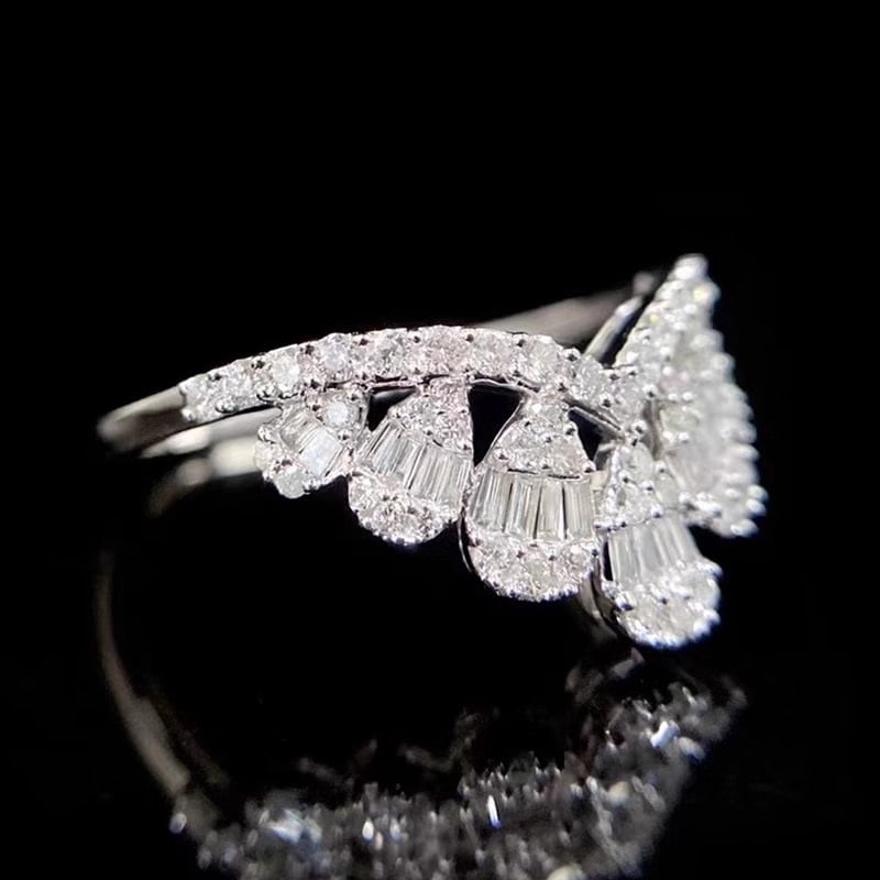 14k Gold 0.5 Ct Natural H Diamond Ring - 5