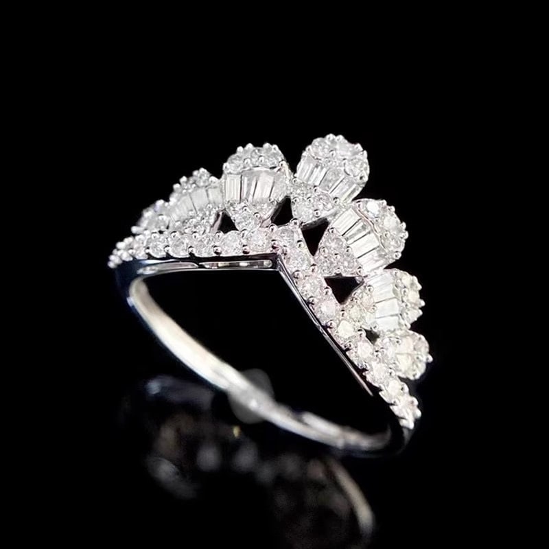 14k Gold 0.5 Ct Natural H Diamond Ring - 6