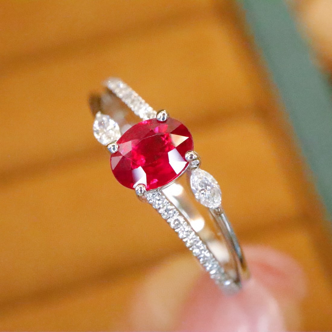 14k Gold 0.63 Ctw Natural Ruby & Diamond Ring - 2