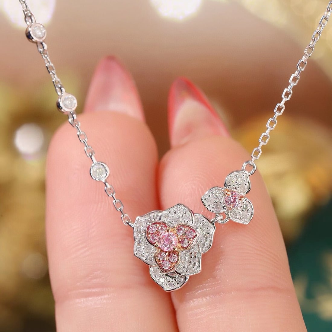 14k Gold 0.45 Ct Natural Color Diamond Necklace: Ref:231065194 // gold content:14k gold // main gemstone:diamond // shape:round // carat weight:0. 45ct // clarity grade:vs-si // color:color // treatment:natural // cut grade:g // Condition: NewLow