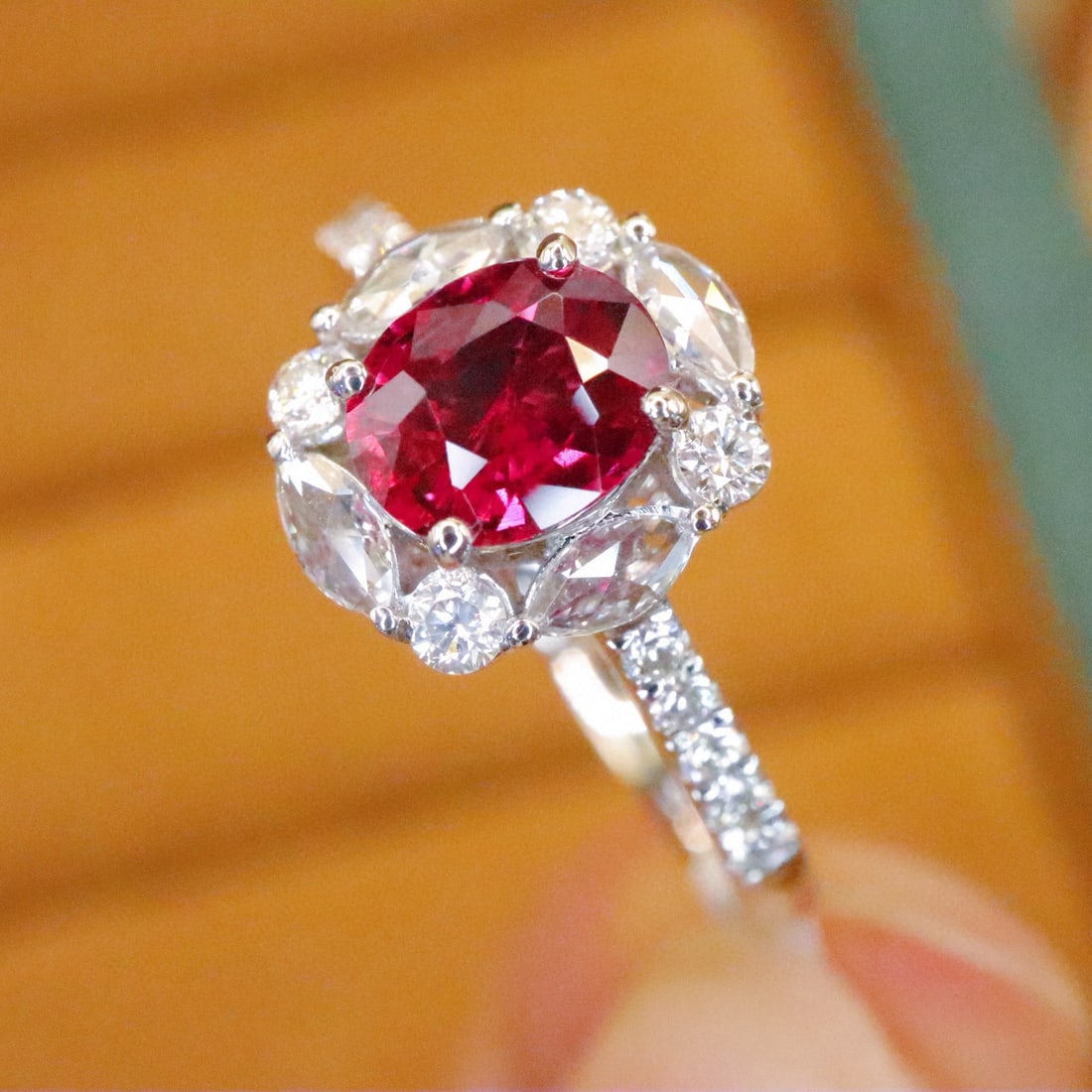 14k Gold 1.11 Ctw Natural Ruby & Diamond Ring - 2