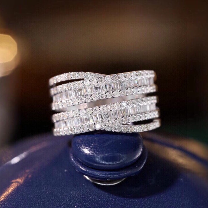 14k Gold 0.85 Ct Natural H Diamond Ring: Ref:231065234 // gold content:14k gold // ring size:7. 25us // // main gemstone:diamond // shape:multiple // carat weight:0. 85ct // clarity grade:vs-si // color:h // treatment:natural //