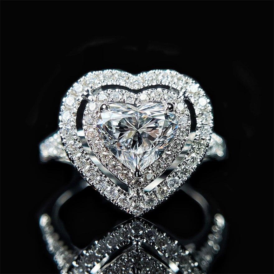 14k Gold 1.59 Ctw Natural D Diamond Ring: Ref:231066014 // gold content:14k gold // ring size:7. 25us // // main gemstone:diamond // shape:heart // carat weight:1. 00ct // clarity grade:vs1 // color:d // treatment:natural // // adjacent