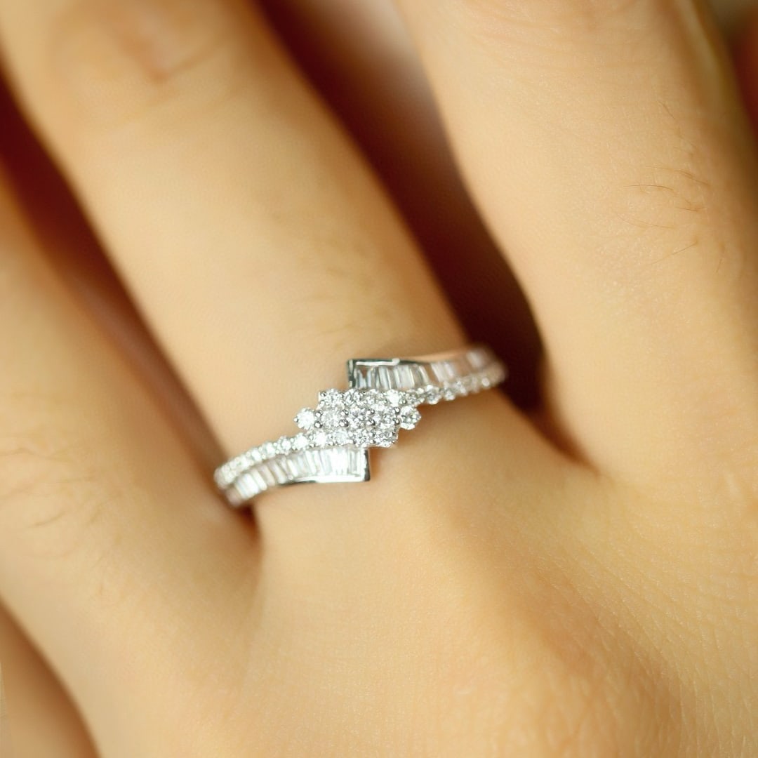 14k Gold 0.50 Ct Natural H Diamond Ring - 2