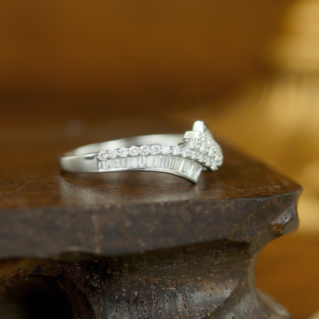 14k Gold 0.50 Ct Natural H Diamond Ring - 3