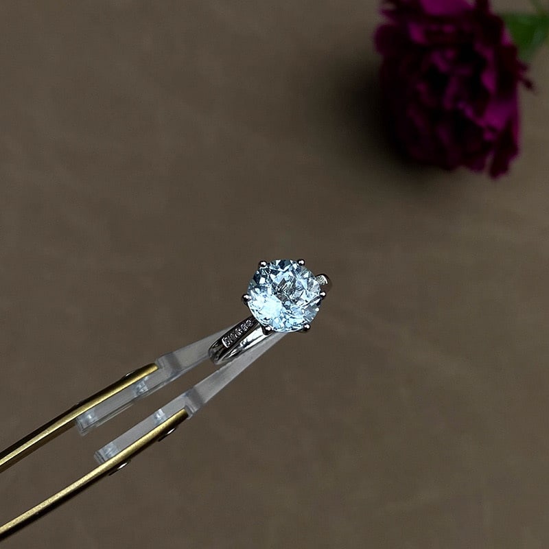 14k Gold 2.7 Ct Natural Aquamarine & Diamond Ring - 4