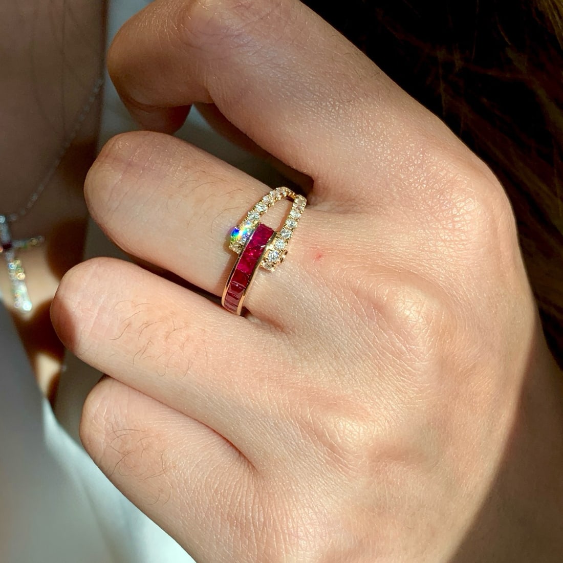 14k Gold 1.02 Ctw Natural Ruby & Diamond Ring - 5