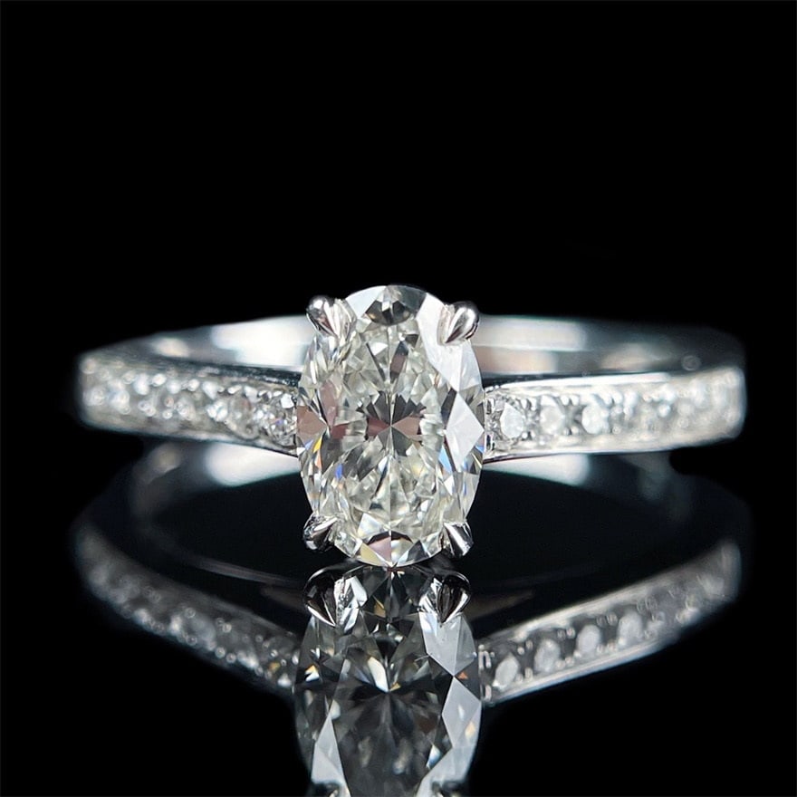 Gia Certified 14k Gold 0.81 Ctw Natural H Vs1 Oval Diamond Ring: Ref:231066063 // gold content:14k gold // ring size:7. 25us // // main gemstone:diamond // certified:gia // shape:oval // carat weight:0. 71ct // clarity grade:vs1 // color:h // treatment:natural