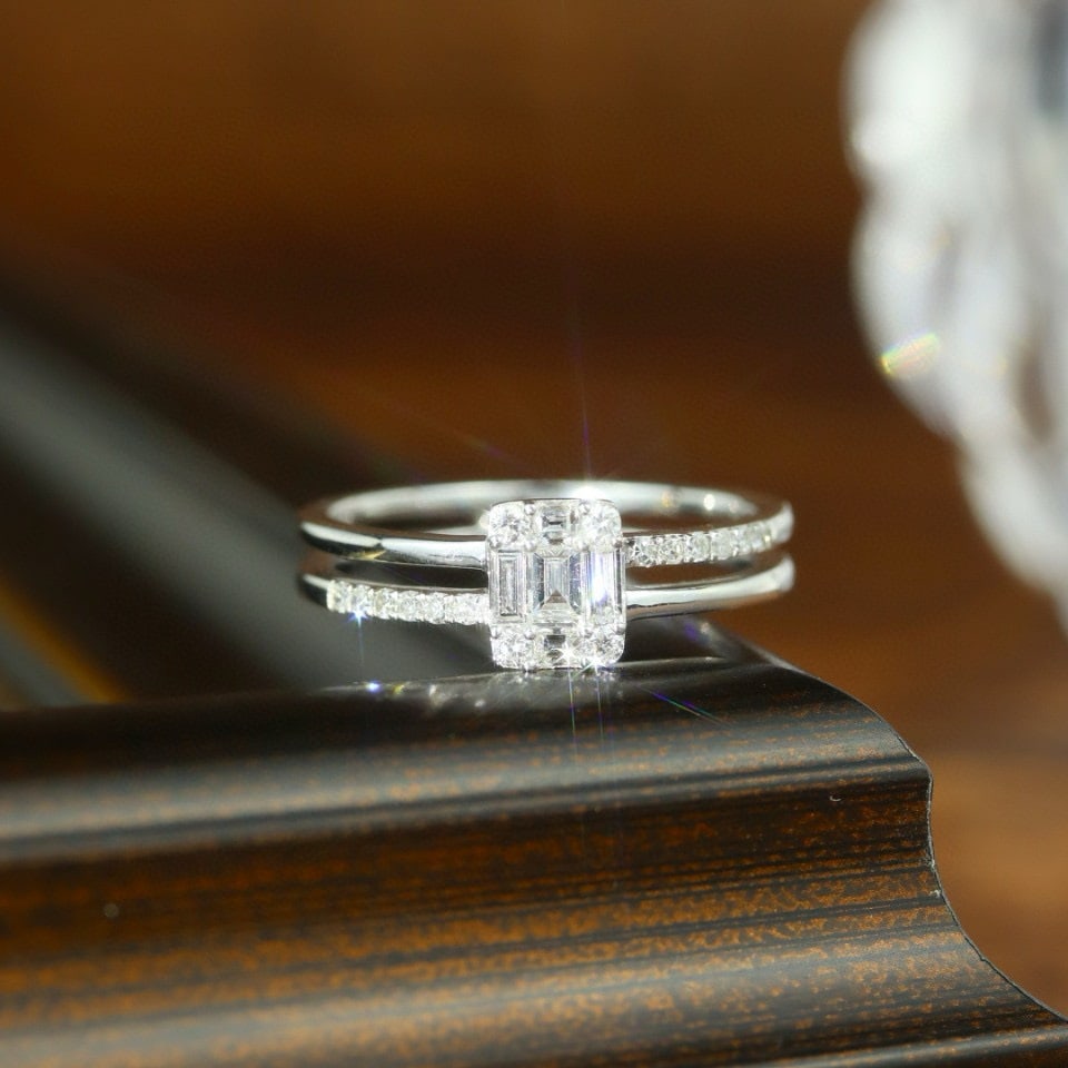 14k Gold 0.50 Ct Natural H Diamond Ring - 2