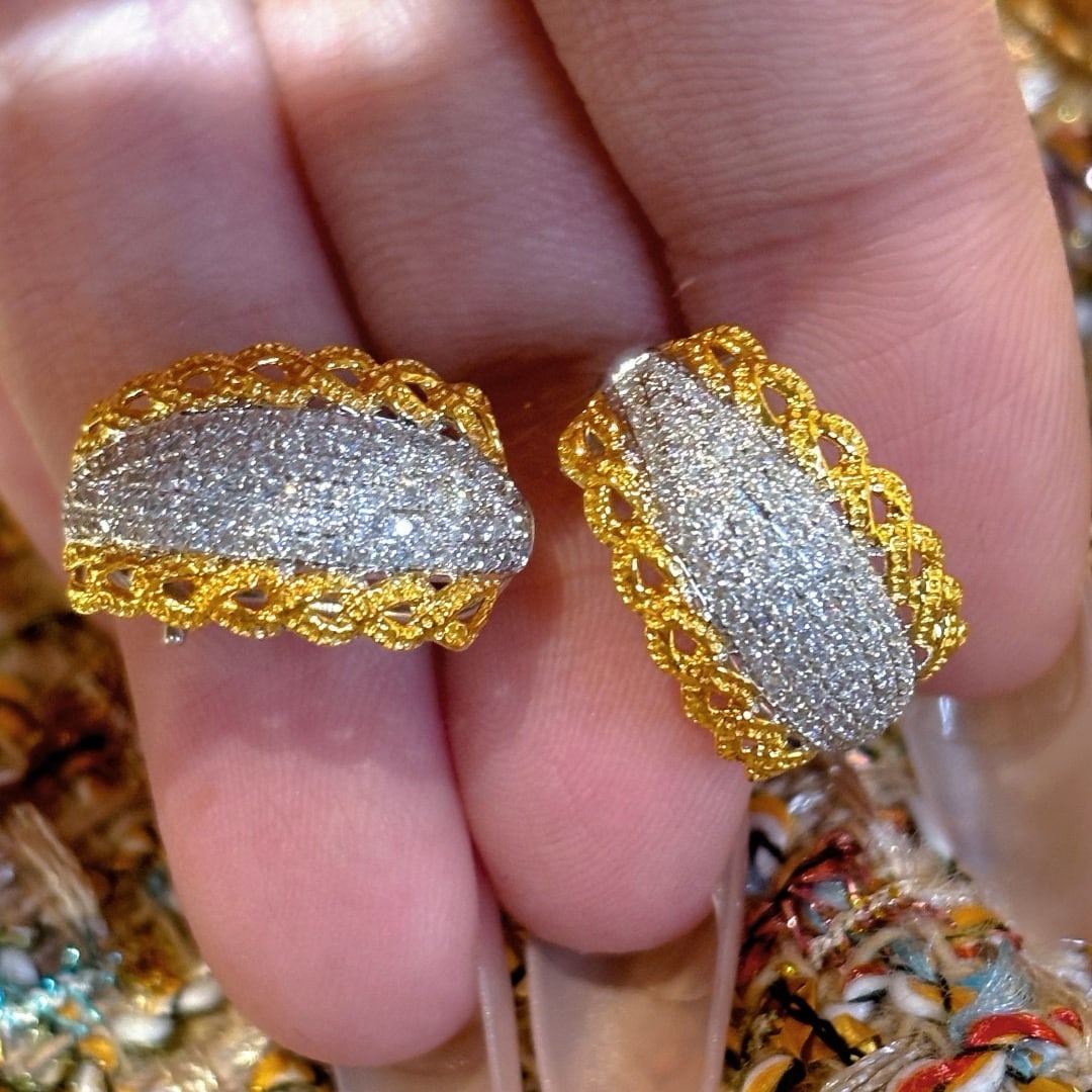 14k Gold 0.65 Ct Natural H Diamond Earrings: Ref:231066080 // gold content:14k gold // main gemstone:diamond // shape:round // carat weight:0. 65ct // clarity grade:vs-si // color:h // treatment:natural // cut grade:g // Condition: NewLow