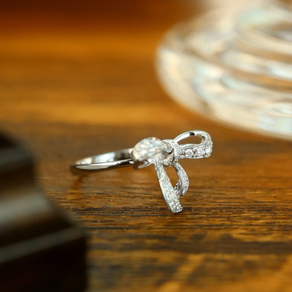 14k Gold 0.3 Ct Natural H Diamond Ring - 2