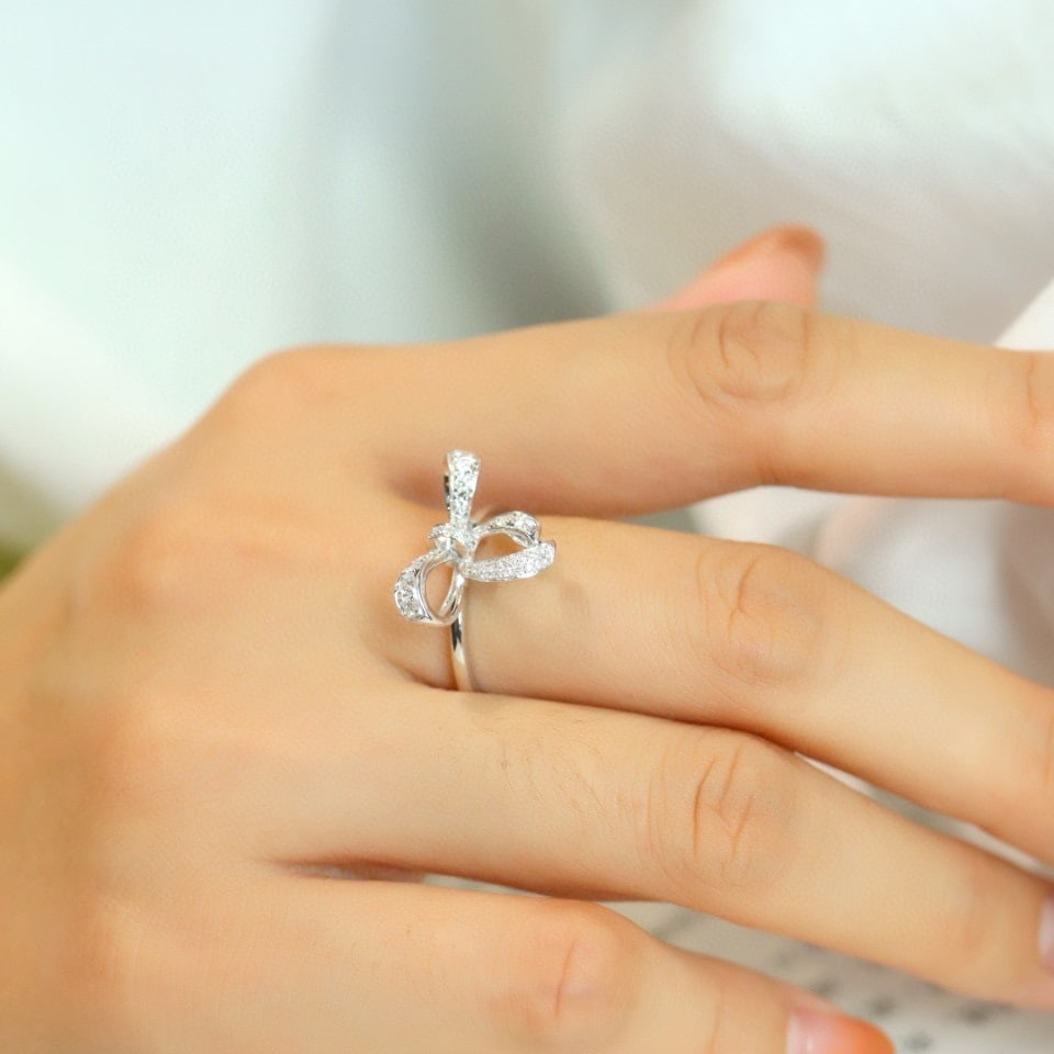 14k Gold 0.3 Ct Natural H Diamond Ring - 5