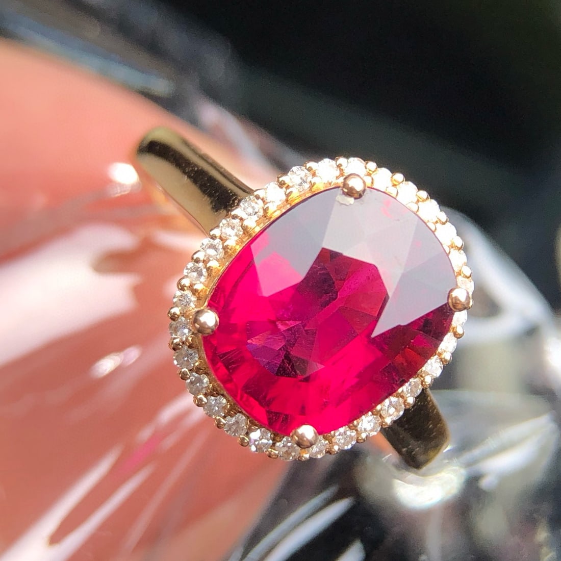 14k Gold 3.21 Ct Natural Tourmaline & Diamond Ring - 2