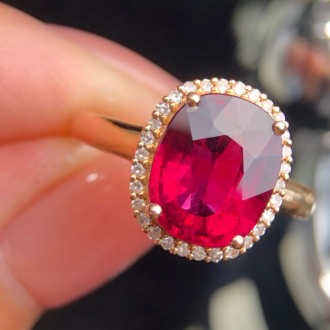 14k Gold 3.21 Ct Natural Tourmaline & Diamond Ring - 3