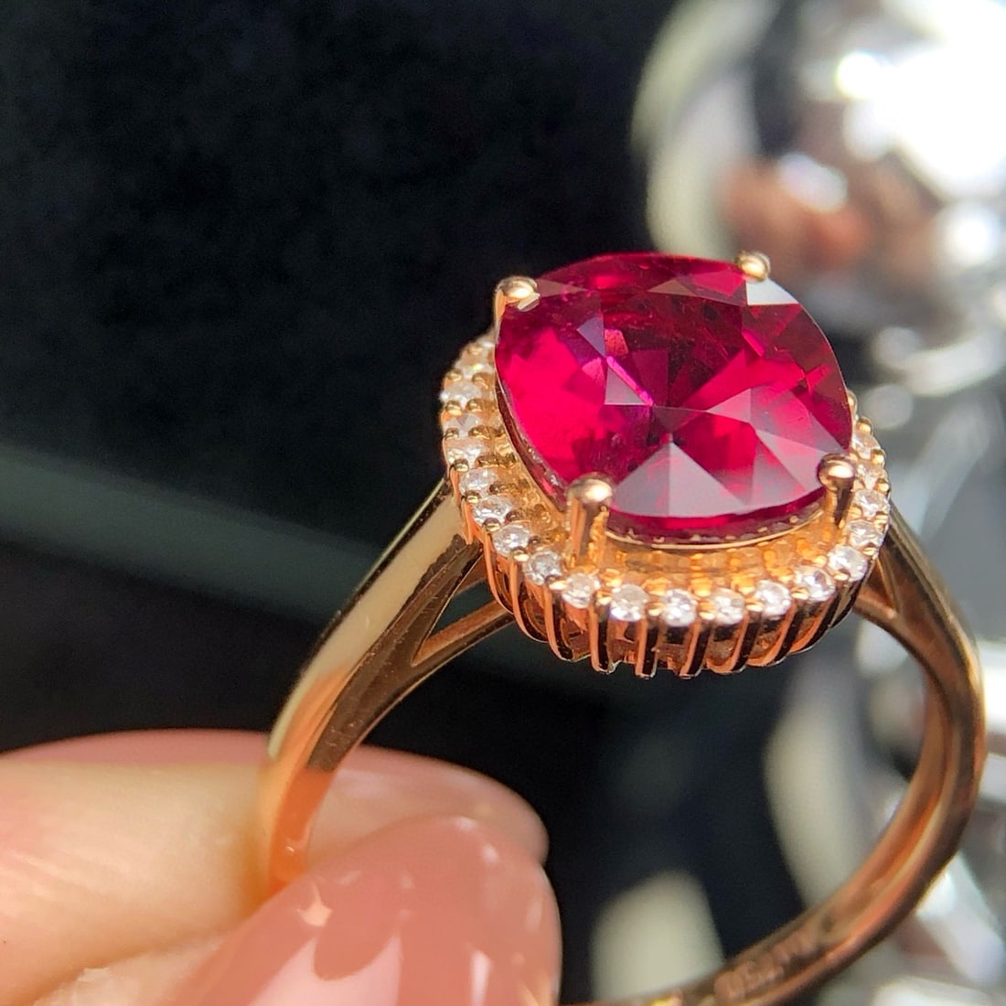 14k Gold 3.21 Ct Natural Tourmaline & Diamond Ring - 5