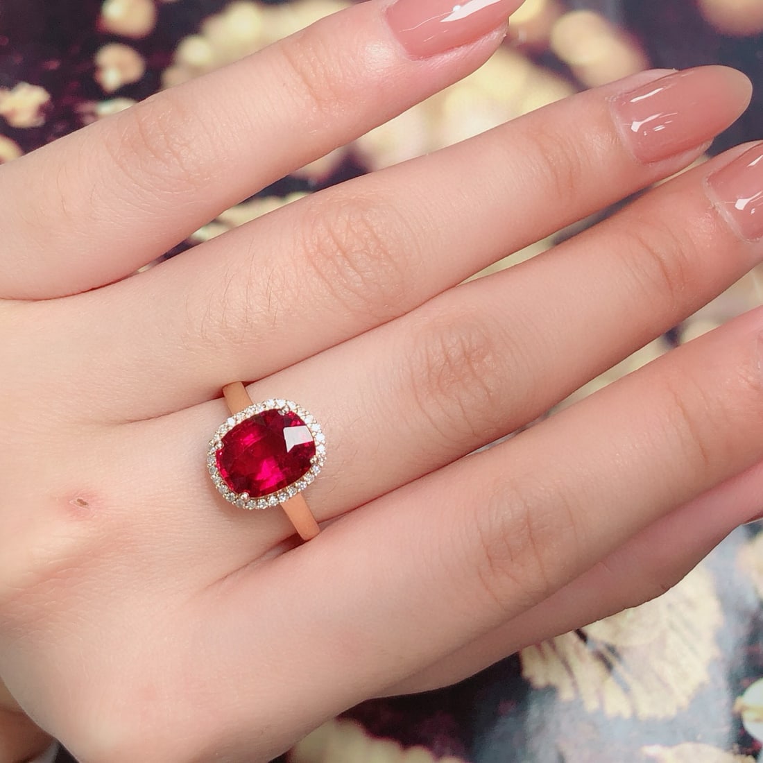 14k Gold 3.21 Ct Natural Tourmaline & Diamond Ring - 6