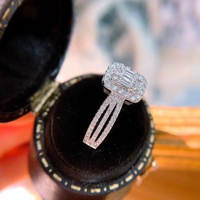 14k Gold 0.5 Ct Natural H Diamond Ring - 4