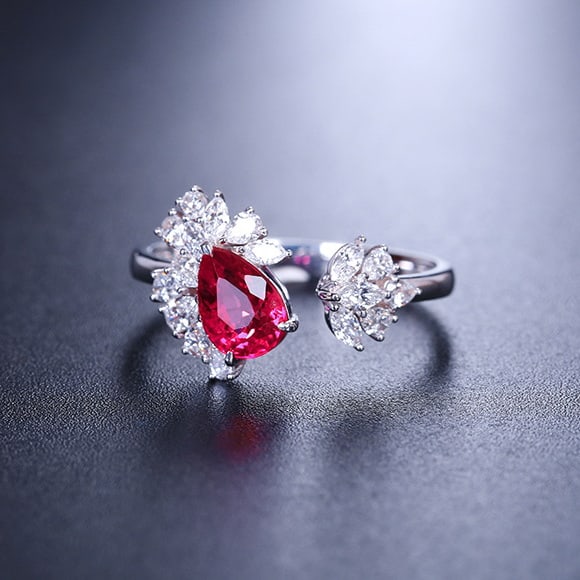 14k Gold 1.56 Ctw Natural Ruby & Diamond Ring - 3