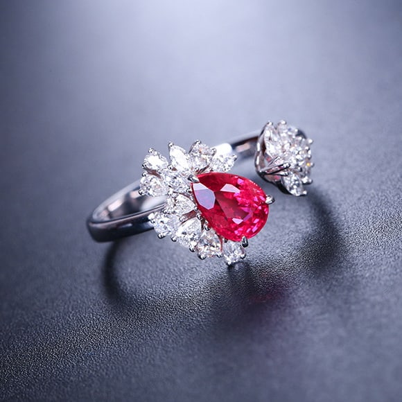 14k Gold 1.56 Ctw Natural Ruby & Diamond Ring - 4