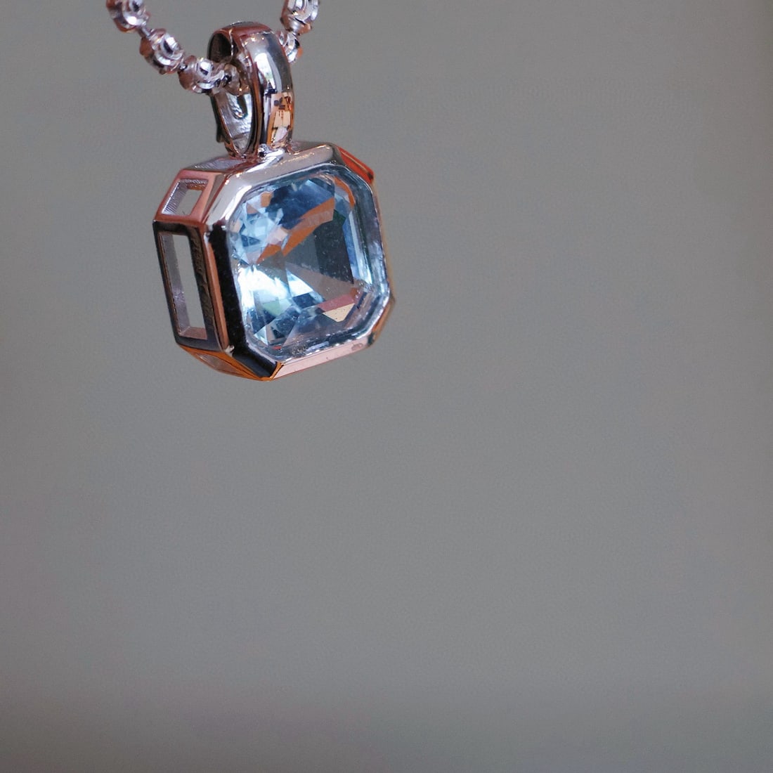 14k Gold 1.6 Ct Natural Aquamarine Pendant( Without Chain ) - 6