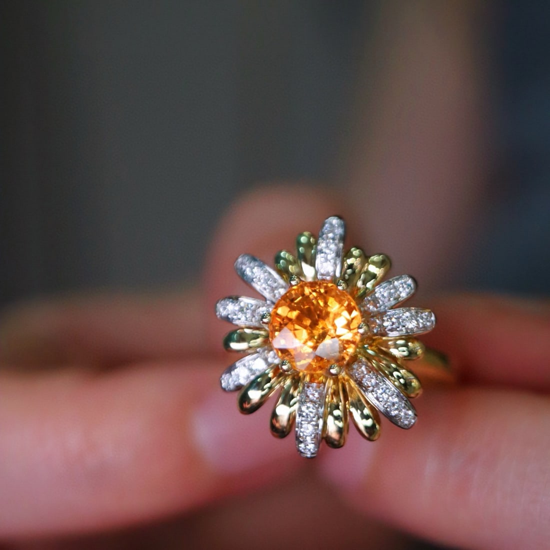 14k Gold 6.28 Ctw Natural Spessartine & Diamond Jewelry Set - 4