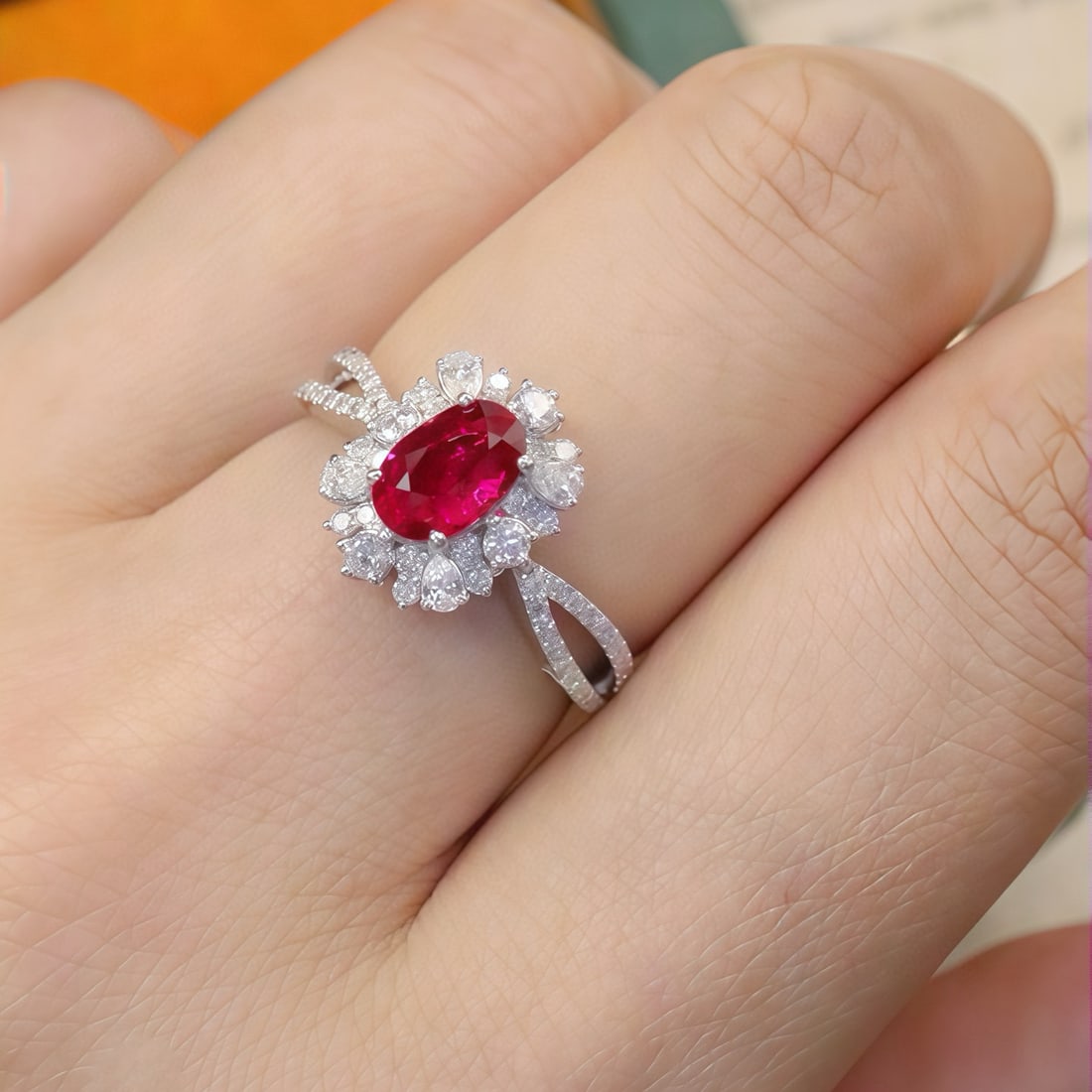 14k Gold 1.50 Ctw Natural Ruby & Diamond Ring - 5