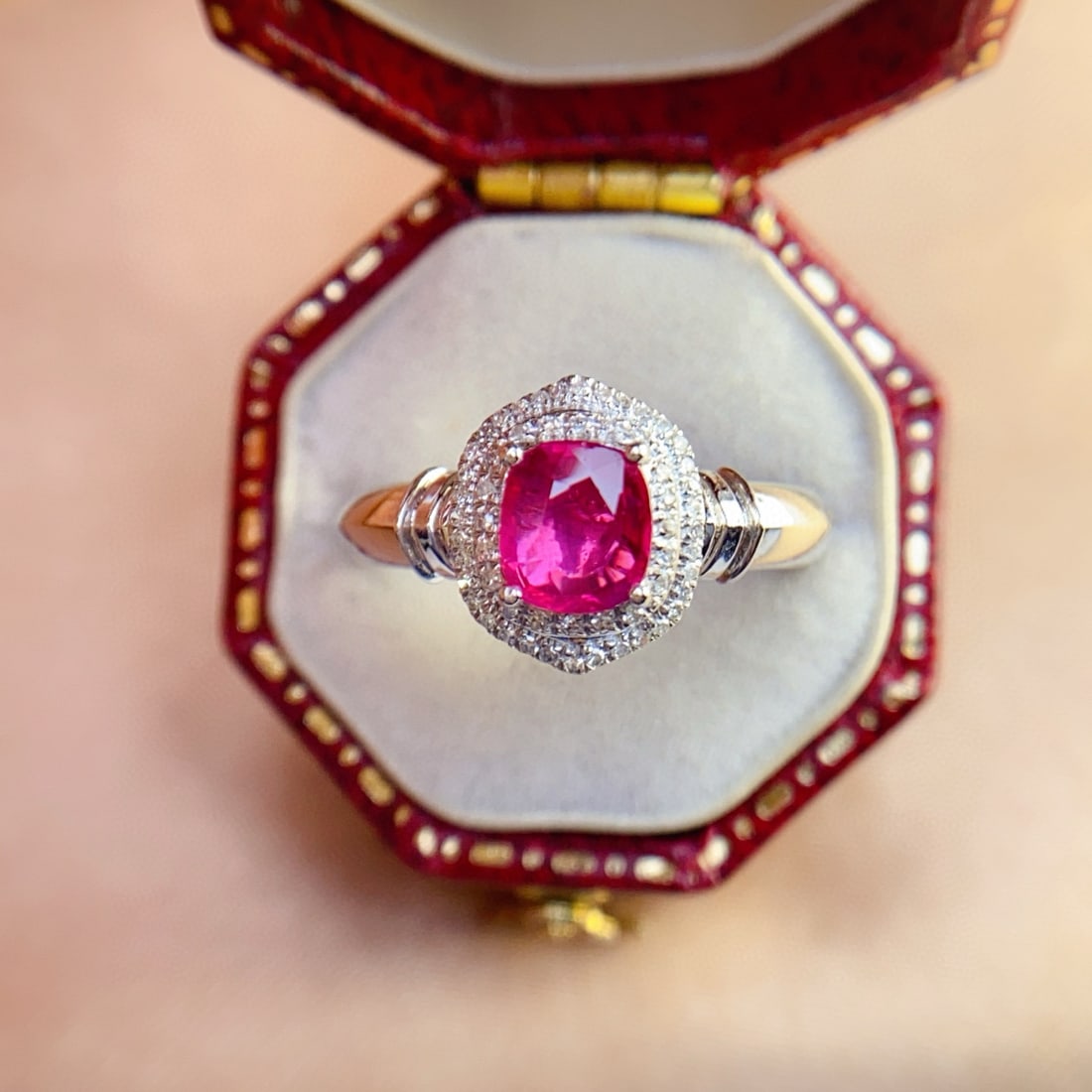 14k Gold 1.05 Ct Natural Ruby & Diamond Ring - 2