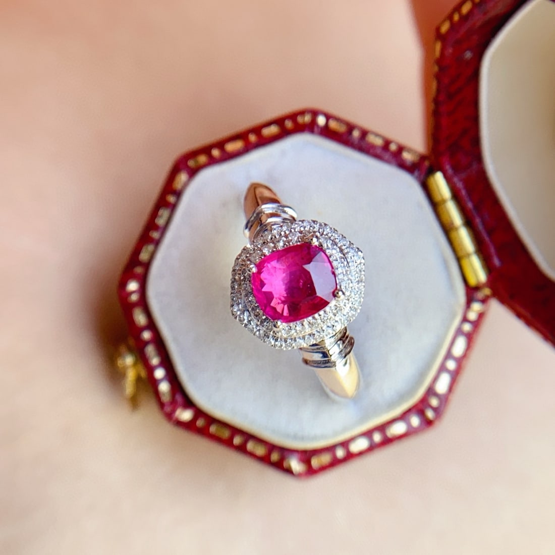 14k Gold 1.05 Ct Natural Ruby & Diamond Ring - 3