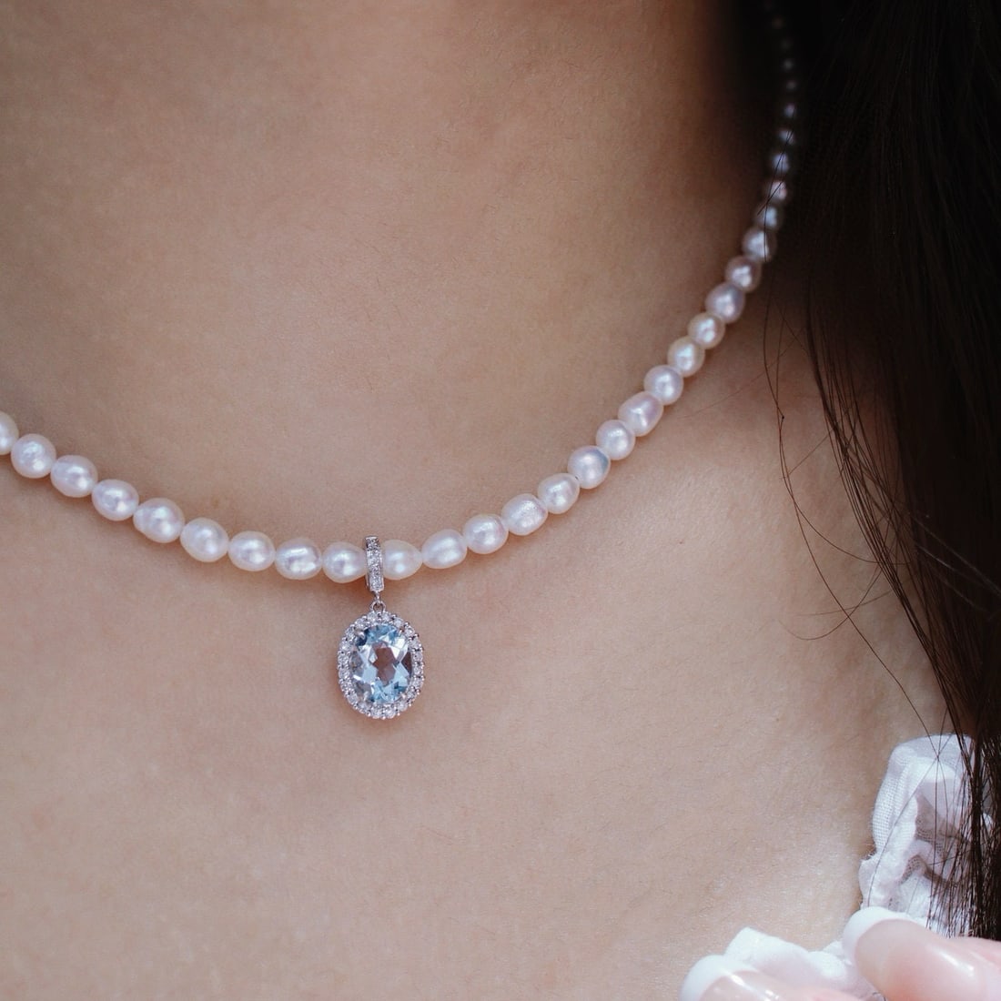 14k Gold 2.2 Ct Natural Aquamarine & Diamond Jewelry Set - 9