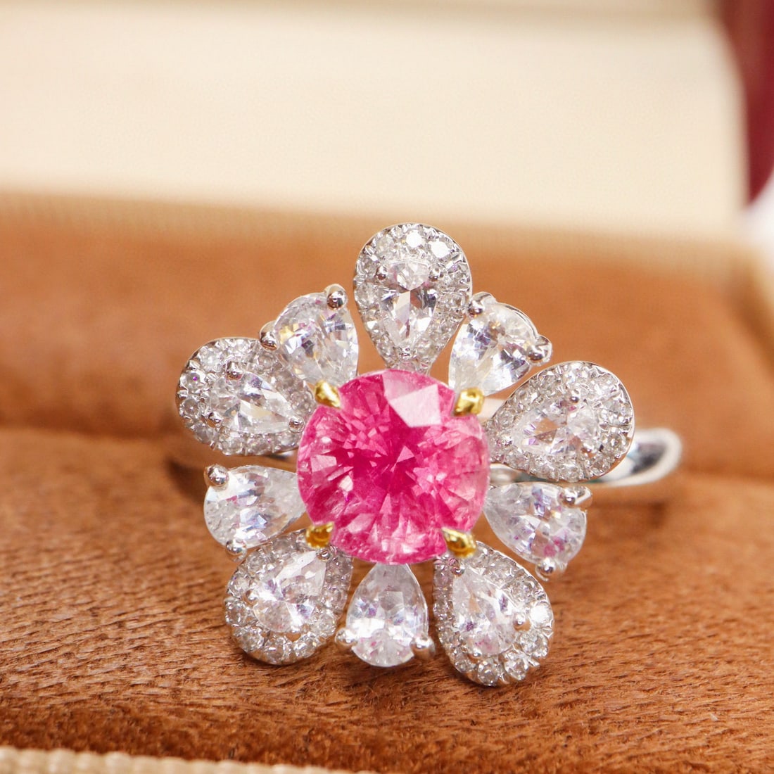 14k Gold 1.39 Ctw Natural Spinel & Diamond Ring - 2