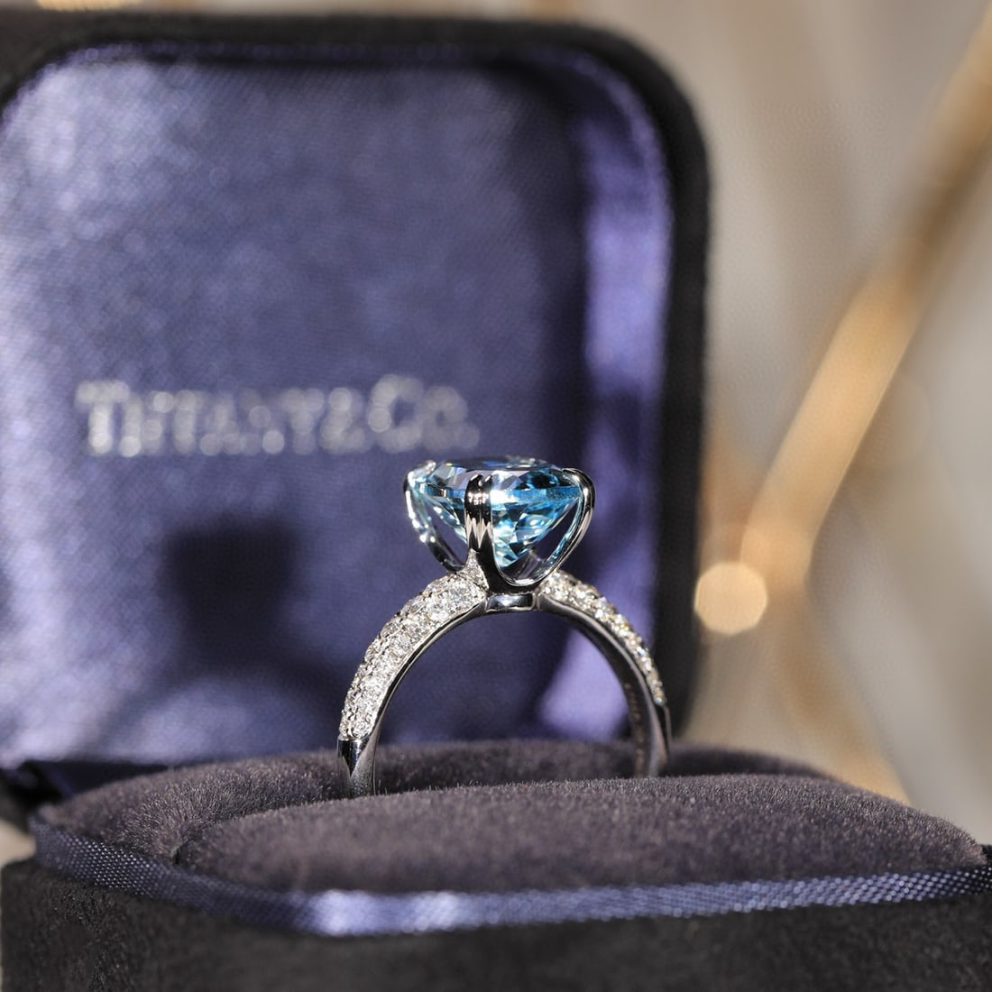 14k Gold 3.65 Ctw Natural Aquamarine & Diamond Ring - 7