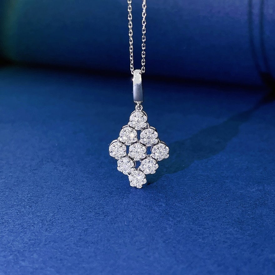 14k Gold 0.75 Ct Natural H Diamond Necklace: Ref:231066394 // gold content:14k gold // main gemstone:diamond // shape:round // carat weight:0. 75ct // clarity grade:vs-si // color:h // treatment:natural // cut grade:g // Condition: NewLow