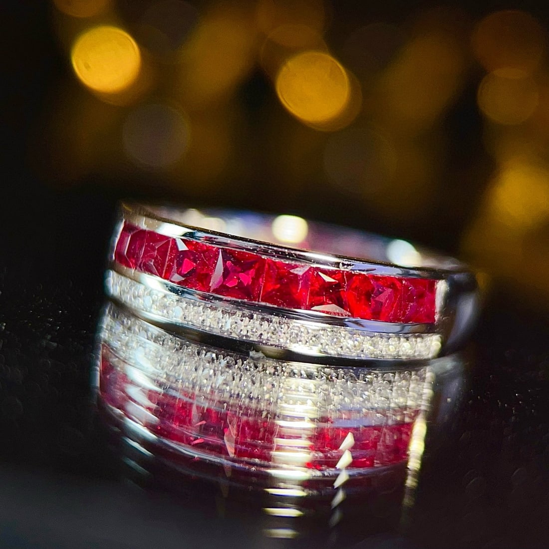 14k Gold 0.9 Ct Natural Ruby & Diamond Ring - 3