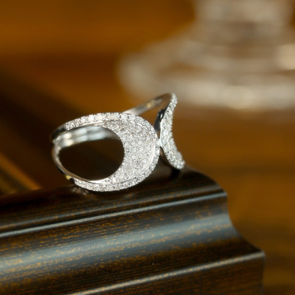 14k Gold 0.40 Ct Natural H Diamond Ring - 4