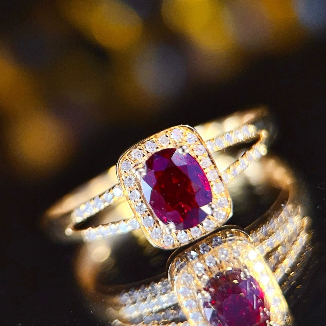 14k Gold 0.6 Ct Natural Ruby & Diamond Ring (1 of 7)