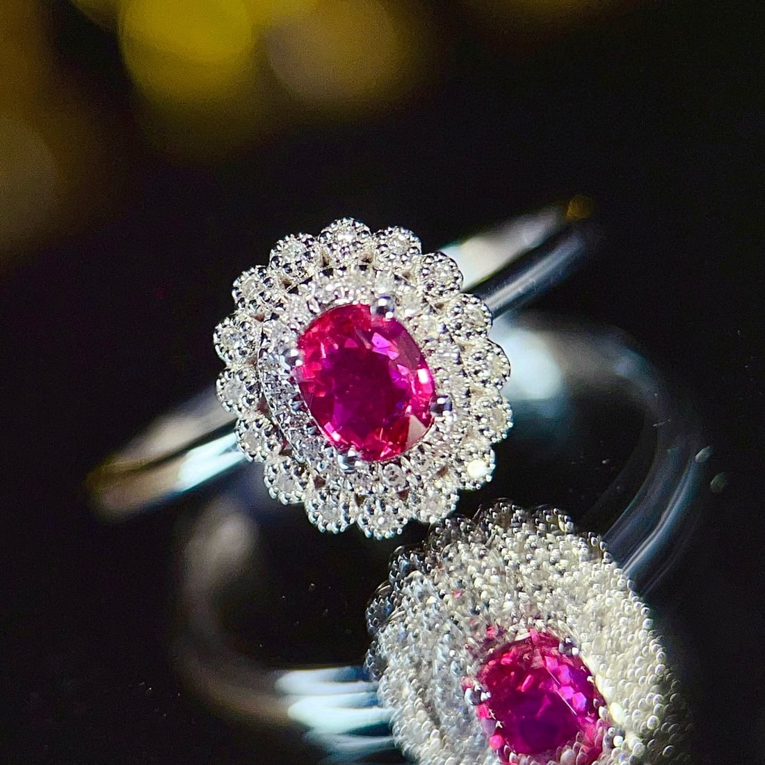 14k Gold 0.55 Ct Natural Ruby & Diamond Ring - 3