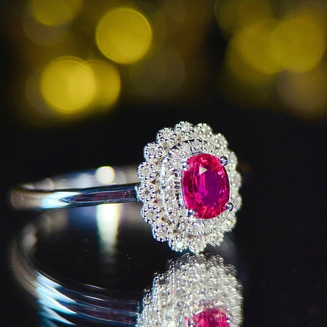 14k Gold 0.55 Ct Natural Ruby & Diamond Ring - 5