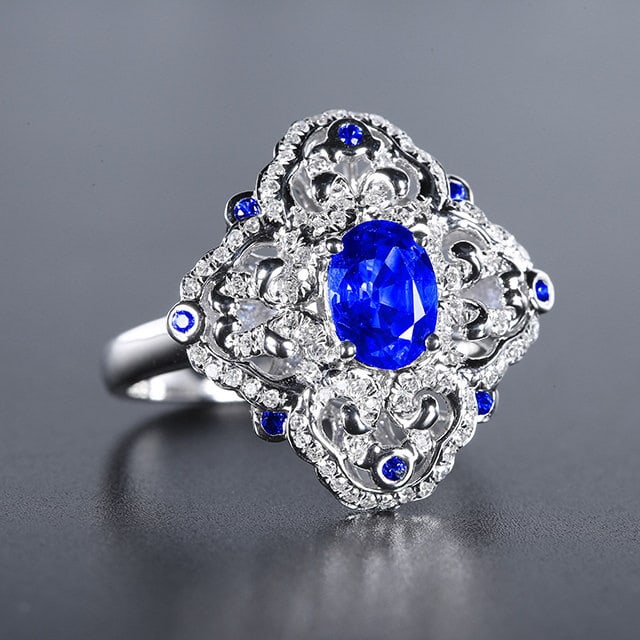 14k Gold 1.40 Ctw Natural Sapphire & Diamond Ring - 2