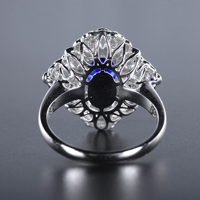 14k Gold 1.40 Ctw Natural Sapphire & Diamond Ring - 4