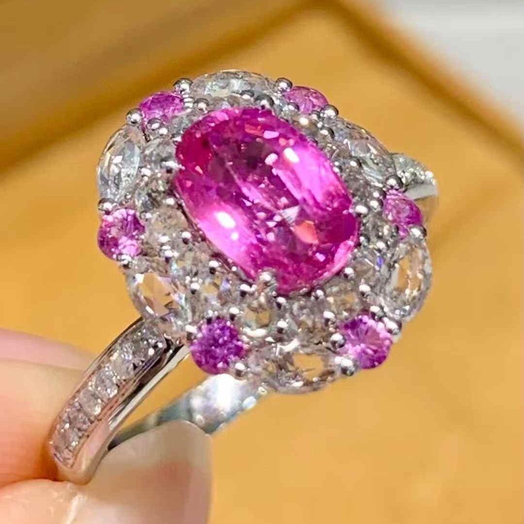 14k Gold 1.22 Ct Natural Sapphire & Coloured Gemstone & Diamond Ring - 3