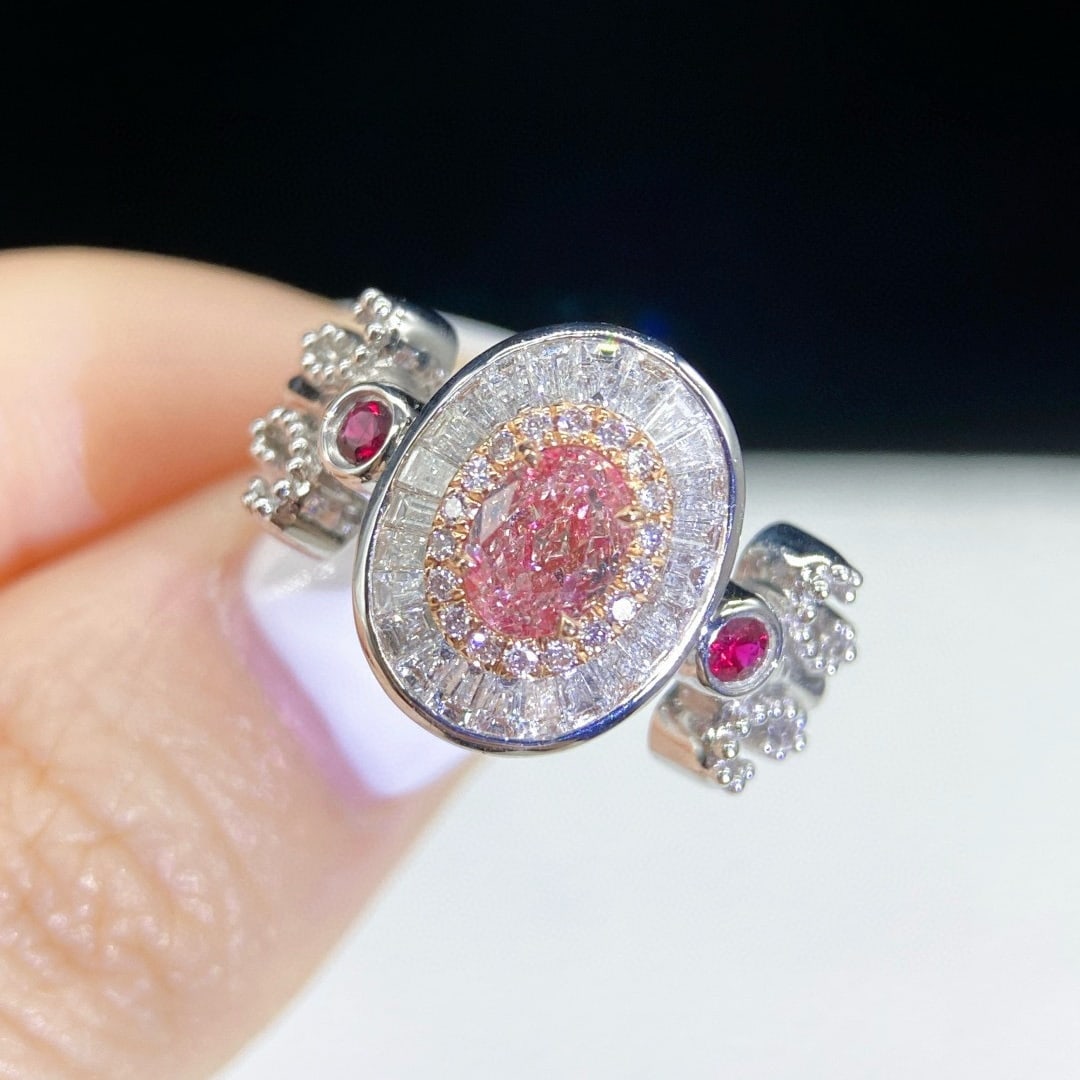 14k Gold 1.20 Ctw Natural Pink Diamond & Diamond Ring - 2