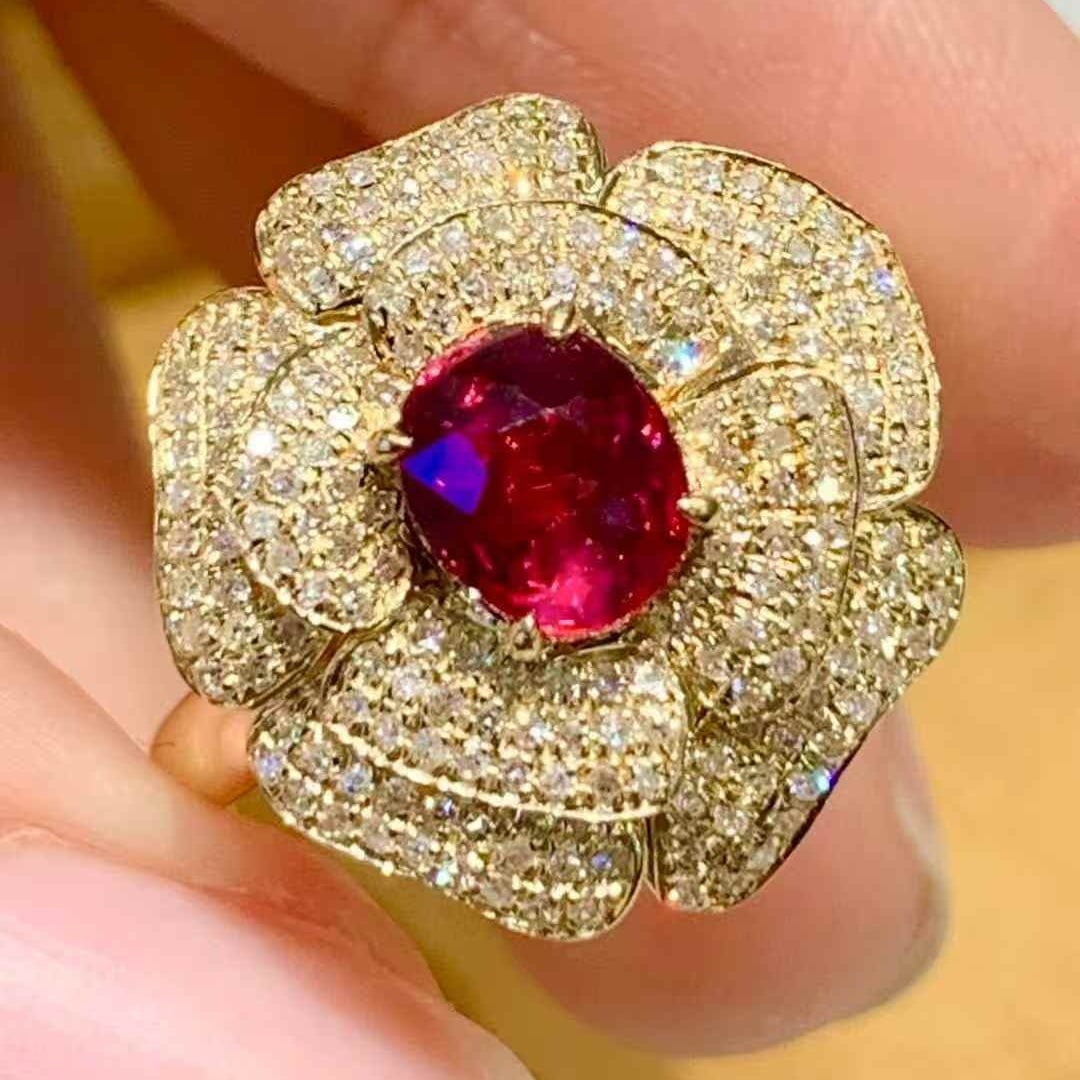 14k Gold 1.00 Ct Natural Ruby & Diamond Ring (1 of 4)